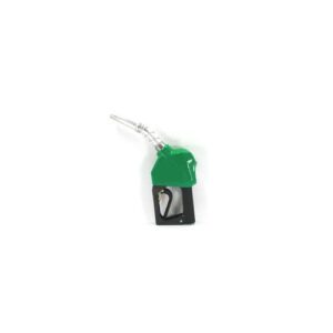 Green colored gas nozzle on a white background