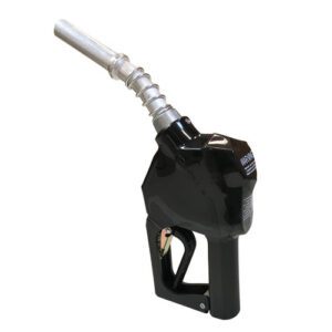 Black color gas nozzle on a white background